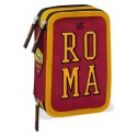 ASTUCCIO CORREDO SCUOLA3 ZIP AS ROMA ORIGINAL 41 PEZZI PILOT FRIXION/GIOTTO/LYRA/TRATTO/DISTRIBUITO DA PANINI ITALY