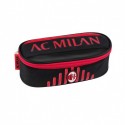 ASTUCCIO OVALE ORGANIZZATO SCUOLA AC MILAN ORIGINAL 22X10X7CM 1 ZIP DISTRIBUITO DA FR.COSIMO PANINI EDITORE ITALY