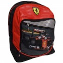 ZAINO SCUOLA ORGANIZZATO FERRARI KIDS ORIGINAL 40X31X20CM 2 ZIP DOPPIA TASCA CON ZIP POLIES. E SIMILPELLE PANINI ITALY