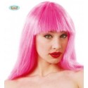 PARRUCCA MEDIA LUNGHEZZA ROSA BEAUTY PER TRAVESTIMENTI DI CARNEVALE E FESTE VARIE A TEMA TOP QUALITY GUIRCA COD 4193