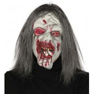 MASCHERA HORROR ZOMBIE CON CAPELLI PER TRAVESTIMENTI DI CARNEVALE HALLOWEEN E FESTE VARIE TOP QUALITY GUIRCA COD 2461