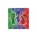 CONFEZIONE 20 TOVAGLIOLI CARTA PJMASKS I SUPER PIGIAMINI 33X33CM 2 VELI PER FESTE DI COMPLEANNO IN POLPA DI CELLULOSA