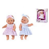 BAMBOLA 30CM CON VESTITINO E CERCHIETTO CON FIOCCO ROSA OCCHI AZZURRI TOP QUALITY ROSA TOYS COD 3019 MADE IN ESPANA