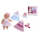 BAMBOLA BIONDA LARA 30CM DA COLLEZIONE CON VESTITINO +2 RICAMBI OCCHI AZZURRI TOP QUALITY ROSA TOYS 3053 MADE IN ESPANA