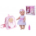 SET BEBÈ BAMBOLA CON VESTITO 35CM BEVE E FA LA PIPÌ + ZAINO + ACCESSORI CON SCATOLA TOP QUALITY ROSA TOYS 1175 ESPANA