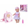 SET BEBÈ BAMBOLA CON VESTITO 35CM BEVE E FA LA PIPÌ + ZAINO + ACCESSORI CON SCATOLA TOP QUALITY ROSA TOYS 1175 ESPANA