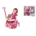 BAMBOLINA BABY 28CM SU MACCHINA PASSEGGINO CON SCATOLA TOP QUALITY ROSA TOYS COD 1147 MADE IN ESPANA