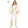 COSTUME CARNEVALE E FESTE A TEMA POP STAR ANNI 70/80 ADULTA TAGLIA M VESTITO COMPLETO DI CAMICIA/PANTALONE/CINTURA