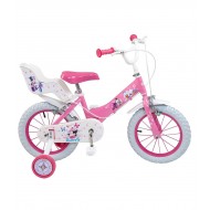 BICICLETTA CON ROTELLE 14" MINNIE DISNEY ORIGINAL COLORE ROSA COD 613 TOP QUALITY DISTRIBUITO DA TOIM SL ESPANA