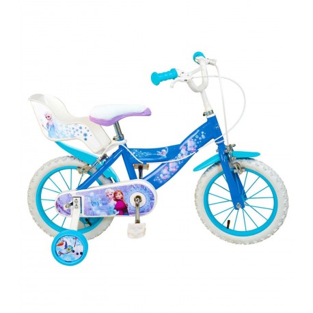 BICICLETTA CON ROTELLE 16" FROZEN DISNEY ORIGINAL COLORE ROSA C.682 TOP QUALITY DISTRIBUITO DA TOIM SL ESPANA