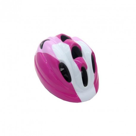 CASCO DA BICICLETTA BAMBINA COLORE ROSA BIANCO FUCSIA 205 GR MISURA S 48/52CM REGOLABILE