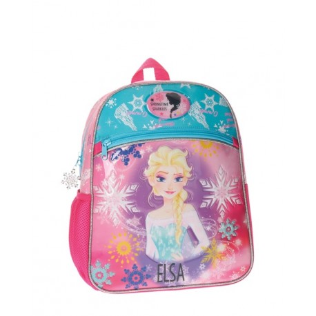 ZAINO SCUOLA TONDO PRIMINO E TEMPO LIBERO FROZEN DISNEY ORIGINAL 29X38X12CM ROSA FUCSIA CON SISTEMA PER INNESTO CARRELLO