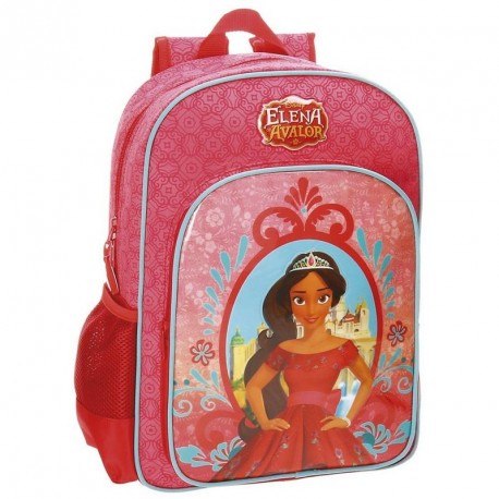 ZAINO SCUOLA PRIMINO TONDO ELENA AVALOR DISNEY ORIGINAL 29X38X12CM ROSSO FUCSIA CON SISTEMA PER INNESTO CARRELLO