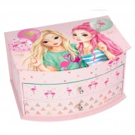 PORTAGIOIE CANDY E LEXY TOP MODEL DE PESCHE ORIGINAL 2 CASSETTI E SPECCHIO INTERNO ALL"APERTURA 19X11X14CM ROSA