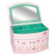 PORTAGIOIE CANDY E LEXY TOP MODEL DE PESCHE ORIGINAL 2 CASSETTI E SPECCHIO INTERNO ALL"APERTURA 19X11X14CM ROSA