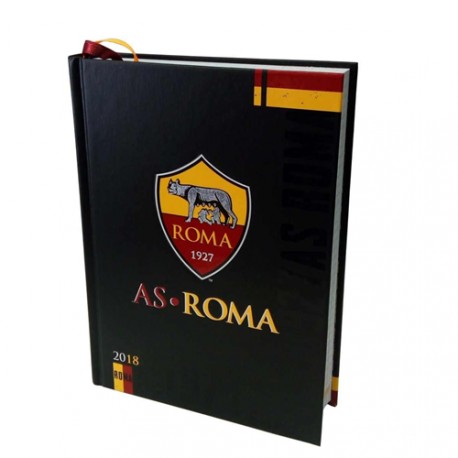 DIARIO AGENDA 16 MESI AS ROMA 2018 ORIGINAL COPERTINA RIGIDA MEDIUM 13X17CM.NERA PRODOTTO UFFICIALE PANINI SCUOLA ITALY