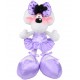 PELUCHE BIANCO DIDDLINA BALLERINA CON VESTITO LILLA E FIOCCO A POIS 32CM NUOVO DIDDL ORIGINAL UNITED LABELS AG GERMANY
