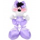 PELUCHE BIANCO DIDDLINA BALLERINA CON VESTITO LILLA E FIOCCO A POIS 32CM NUOVO DIDDL ORIGINAL UNITED LABELS AG GERMANY