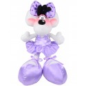 PELUCHE BIANCO DIDDLINA BALLERINA CON VESTITO LILLA E FIOCCO A POIS 32CM NUOVO DIDDL ORIGINAL UNITED LABELS AG GERMANY