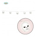 GUIRLANDA DI 12 TESCHI 5,5X4,5CM LUCI LED 180CM ARTICOLI DECORATIVI PER HALLOWEEN E PARTY A TEMA BATTERIE INCLUSE