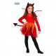 COSTUME DIAVOLETTA BABY 10/12 ANNI VESTITO COMPLETO DI DISDEMA/ALI/CODA PER TRAVESTIMENTI DI HALLOWEEN/CARNEVALE E PARTY