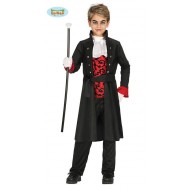 COSTUME VAMPIRO CONTE DRAKULA 3/4 ANNI VESTITO COMPLETO GIACCA CAMICIA PANTALONE X TRAVESTIMENTI HALLOWEEN/CARNEVALE