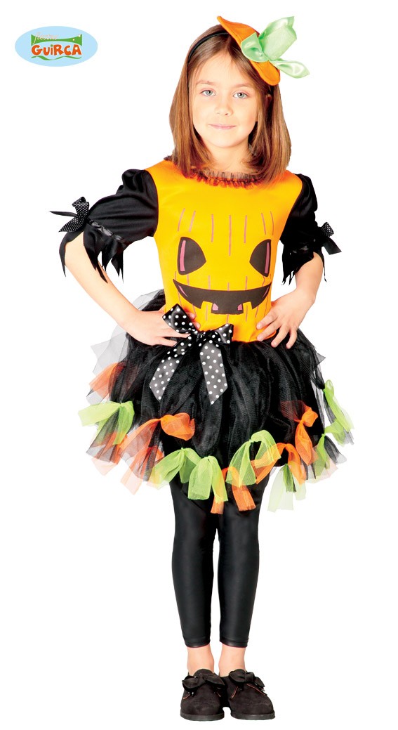 COSTUME ZUCCA BAMBINA 10/12 ANNI VESTITO COMPLETO DI DIADEMA PER  TRAVESTIMENTI DI HALLOWEEN E PARTY A TEMA COD 82518 - Parole e Pensieri