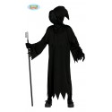 VESTITO DELLA MORTE CAVALIERE NERO 7/9 ANNI TUNICA PER TRAVESTIMENTI DI HALLOWEEN/CARNEVALE E SCENE HORROR NO MASCHERA