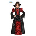 COSTUME VAMPIRESSA BABY 3/4 ANNI COLLETTO E VESTITO PER TRAVESTIMENTI DI HALLOWEEN/CARNEVALE E SCENE HORROR