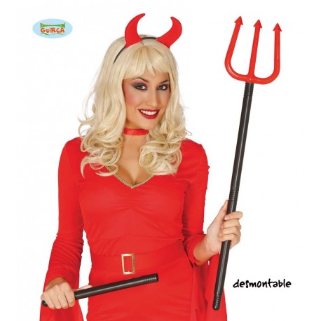 BLISTER 4 PEZZI TRIDENTE DIAVOLO MONTABILE IN PLASTICA 110CM ARTICOLI PER TRAVESTIMENTI DI HALLOWEEN CARNEVALE E PARTY