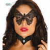 MASCHERINA FARFALLA NERA FORATA PER FESTE E TRAVESTIMENTI DI HALLOWEEN CARNEVALE E PARTY A TEMA TOP QUALITY GUIRCA