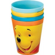 BICCHIERI WINNIE THE POOH 4 PEZZI PLASTICA 280ML 7X10CM