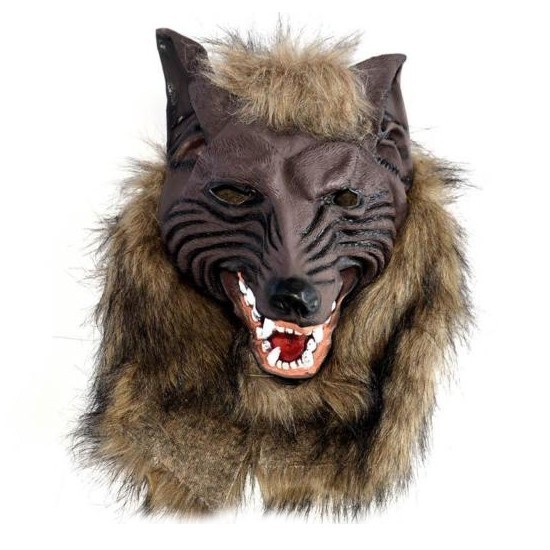 MASCHERA COPRICAPO LUPO IN PVC CON PELLICCIA PER TRAVESTIMENTI DI  HALLOWEEN/CARNEVALE SCENE E PARTY A TEMA C.2468 GUIRCA - Parole e Pensieri