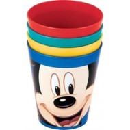 BICCHIERI MICKEY DISNEY-TOPOLINO PLASTICA 4 PEZZI 280ML 7X11CM