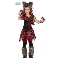 VESTITO CARNEVALE LUPO SCOZZESE BIMBA 10/12 ANNI COSTUME PER TRAVESTIMENTI DI CARNEVALE HALLOWEEN E FESTE A TEMA HORROR