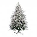 ALBERO DI NATALE INNEVATO FOLTO 248 RAMI VERDE INBIANCATO NEVE 120CM REALISTICO ALTA QUALITÀ PIEDE IN METALLO