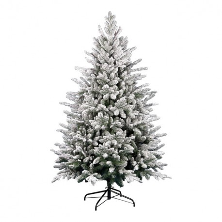 ALBERO DI NATALE INNEVATO FOLTO 428 RAMI VERDE INBIANCATO NEVE 150CM REALISTICO ALTA QUALITA" PIEDE IN METALLO