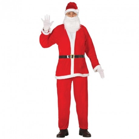 COSTUME BABBO NATALE ADULTO VESTITO SANTA CLAUS COMPLETO CAPPELLO BARBA GIACCA CINTURA PANTALONI