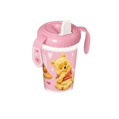 BORRACCIA WINNIE THE POOH BEBÈ IN MELAMINA 380ML COLORE ROSA