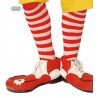 CALZINI DA CLOWN 45CM A STRISCIE BIANCO E ROSSE ORIZZONTALI PER TRAVESTIMENTI DI CARNEVALE PARTY E SCENE A TEMA