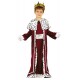 VESTITO RE MAGIO BABY 10/12 ANNI COSTUME TUNICA AMARANTO BORDATURE ARGENTO E A POIS PER TRAVESTIMENTI DI NATALE/CARNEVAL