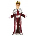 VESTITO RE MAGIO BABY 10/12 ANNI COSTUME TUNICA AMARANTO BORDATURE ARGENTO E A POIS PER TRAVESTIMENTI DI NATALE/CARNEVAL