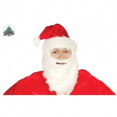 CAPPELLO COMPLETO DI BARBA BABBO NATALE ADULTO SANTA CLAUS ARTICOLI PER TRAVESTIMENTI NATALIZI ALTA QUALITA" GUIRMA