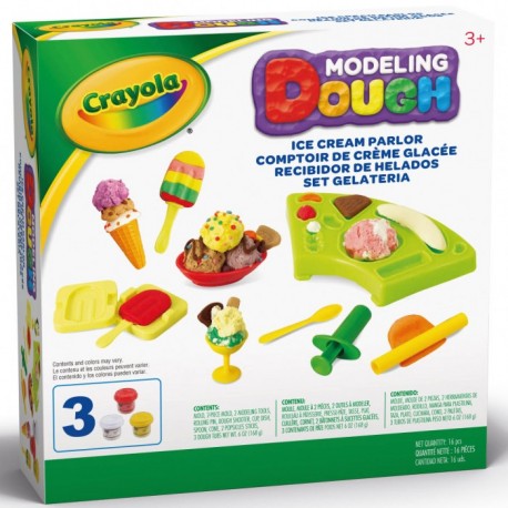 SET GELATERIA PASTA DA MODELLARE E ACCESSORI 16 PEZZI MODELING DOUGH CRAYOLA GIOCHI E ACCESSORI RICREATIVI