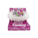 CORONCINA IN PVC HAPPY BIRTHDAY GIRL CON LUCI E PIUME FUNZIONAMENTO E BATTERIE INCLUSE