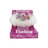 CORONCINA IN PVC HAPPY BIRTHDAY GIRL CON LUCI E PIUME FUNZIONAMENTO E BATTERIE INCLUSE