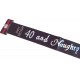 FASCIA IN RASO NERO CON SCRITTA IN ARGENTO 40 AND NAUGHTY SCRITTA HAPPY BIRTHDAY EFFETTO DIAMANTINI