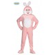 COSTUME CARNEVALE CONIGLIO ADULTO MIS.UN.52/54 ROSA E BIANCO VESTITO TUTA E CAPUCCIO PER TRAVESTIMENTI E SPETTACOLI VARI