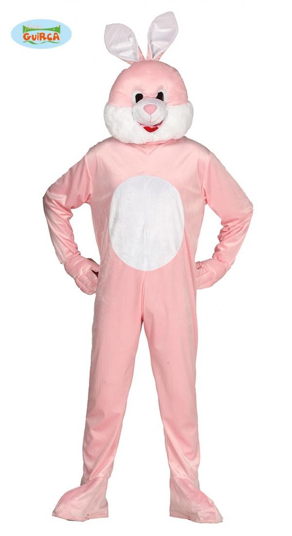 COSTUME CARNEVALE CONIGLIO ADULTO MIS.UN.52/54 ROSA E BIANCO VESTITO TUTA E  CAPUCCIO PER TRAVESTIMENTI E SPETTACOLI VARI - Parole e Pensieri