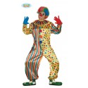 COSTUME CARNEVALE CLOWN PAGLIACCIO ADULTO TAGLIA M 48/50 VESTITO GIOCOLIERE SOLO TUTA 100%POLIESTER COD 84930 GUIRCA